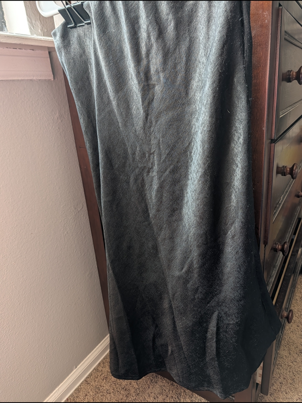 Sleek Black Maxi Skirt — Women's Flowing Silhouette